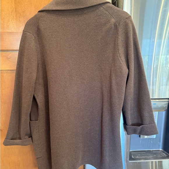 Quince Organic Cotton Knit Blazer Heather Brown size medium - Picture 3 of 5